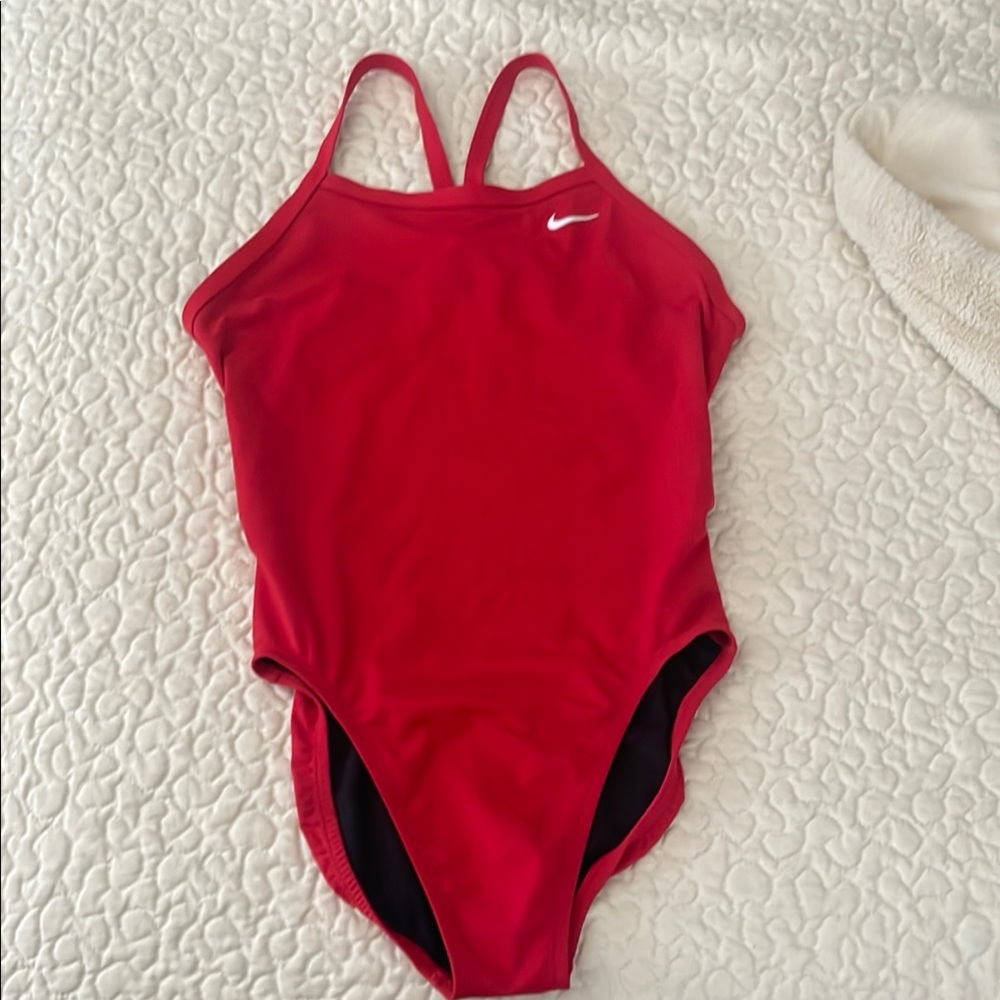 Nike Red Athletic Swimsuit